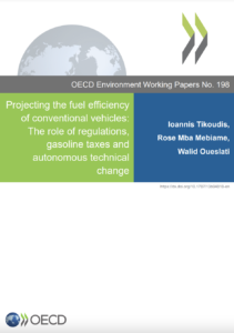 Projecting the Fuel Efficiency of Conventional Vehicles: The Role of Regulations, Gasoline Taxes and Autonomous Technical Change