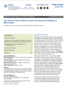 Can Time-of-Use Tariffs Increase the Financial Viability of Mini-Grids?