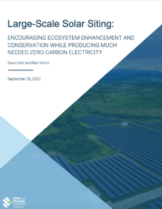 Large-Scale Solar Siting: Encouraging Ecosystem Enhancement and Conservation While Producing Much Needed Zero-Carbon Electricity
