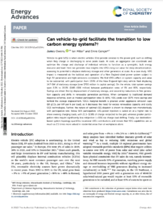 Can Vehicle-to-Grid Facilitate the Transition to Low Carbon Energy Systems?