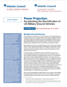 Power Projection: Accelerating the Electrification of US Military Ground Vehicles