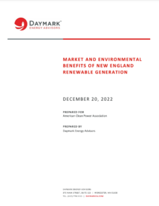 Market and Environmental Benefits of New England Renewable Generation