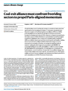Coal-Exit Alliance Must Confront Free Riding Sectors to Propel Paris-Aligned Momentum