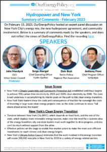 OurEnergyPolicy Event Summary - Hydropower and New York