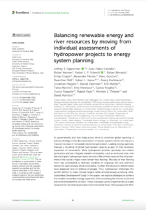 Balancing Renewable Energy and River resources by Moving from Individual Assessments of Hydropower Projects to Energy System Planning
