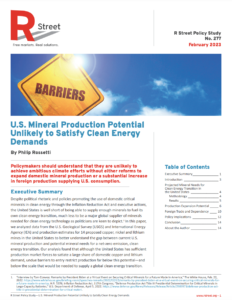 U.S. Mineral Production Potential Unlikely to Satisfy Clean Energy Demands
