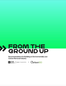 From the Ground Up: Recommendations for Building an Environmentally Just Carbon Removal Industry