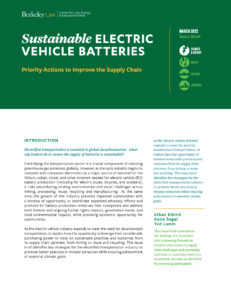 Sustainable Electric Vehicle Batteries