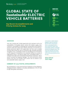 Global State of Sustainable Electric Vehicle Batteries