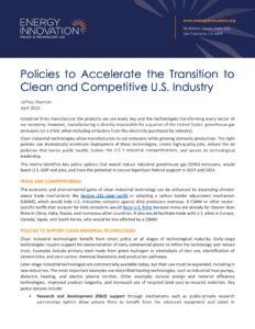Policies To Accelerate The Transition To Clean And Competitive U.S. Industry