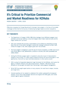 It’s Critical to Prioritize Commercial and Market Readiness for H2Hubs