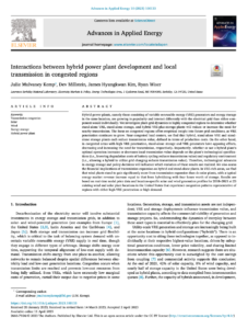 Interactions Between Hybrid Power Plant Development and Local Transmission in Congested Regions