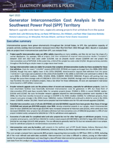 Generator Interconnection Cost Analysis in the Southwest Power Pool (SPP) Territory