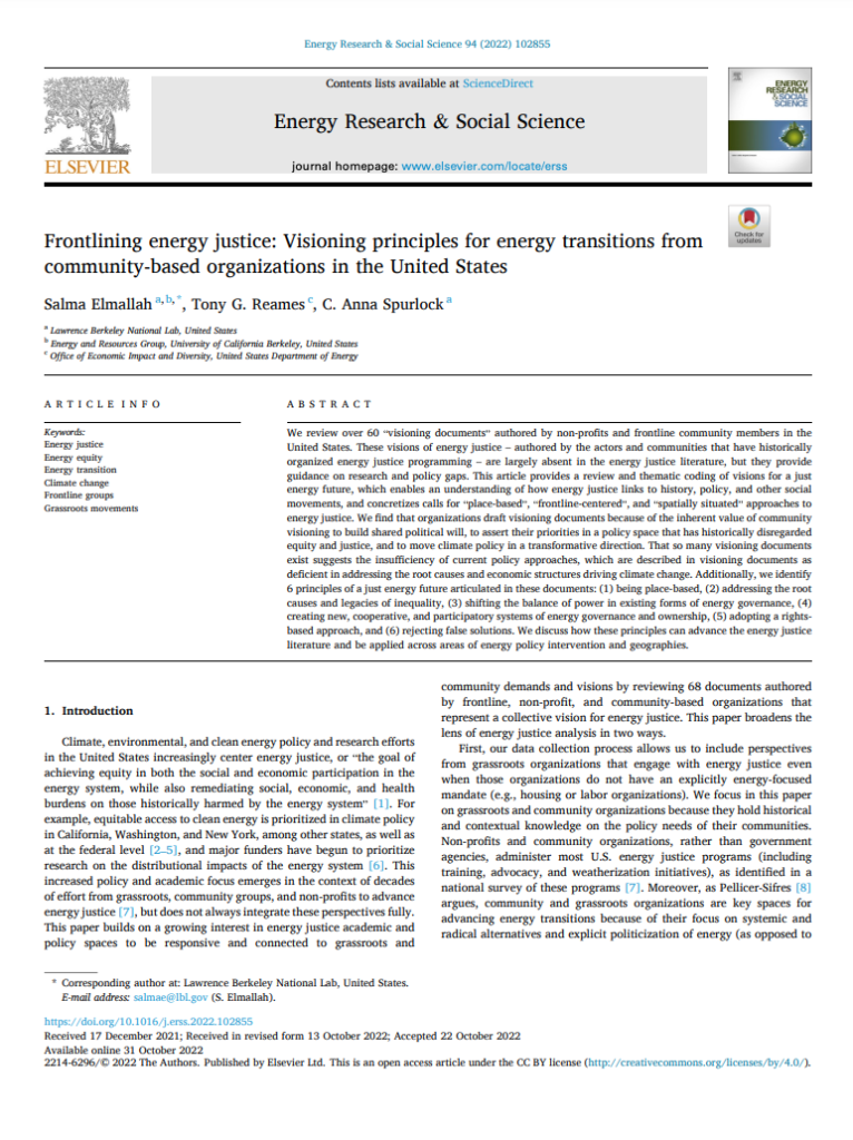 Frontlining Energy Justice OurEnergyPolicy