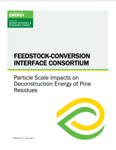 Feedstock-Conversion Interface Consortium: Particle Scale Impacts on Deconstruction Energy of Pine Residues