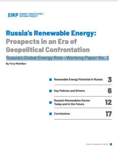 Russia’s Renewable Energy: Prospects in an Era of Geopolitical Confrontation