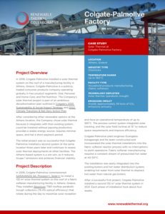 Case Study: Solar Thermal at Colgate-Palmolive Factory