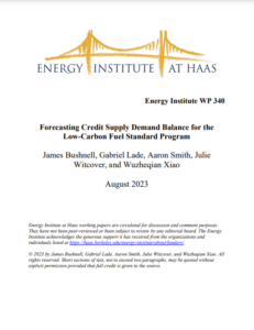 Forecasting Credit Supply Demand Balance for the Low-Carbon Fuel Standard Program