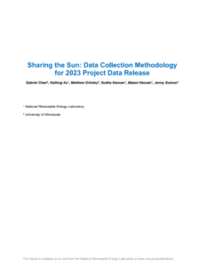 Sharing the Sun: Data Collection Methodology for 2023 Project Data Release