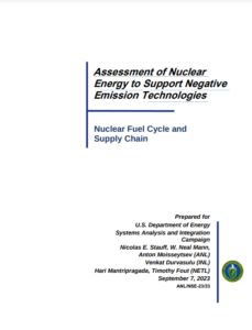 Assessment of Nuclear Energy to Support Negative Emission Technologies