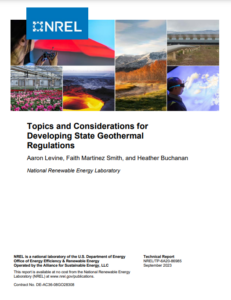 Topics and Considerations for Developing State Geothermal Regulations
