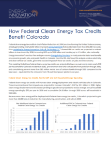 How Federal Clean Energy Tax Credits Benefit Colorado