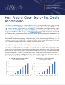 How Federal Clean Energy Tax Credits Benefit Idaho