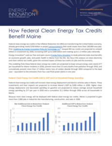 How Federal Clean Energy Tax Credits Benefit Maine