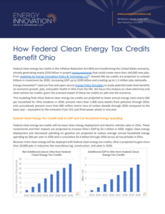 How Federal Clean Energy Tax Credits Benefit Ohio