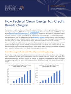 How Federal Clean Energy Tax Credits Benefit Oregon