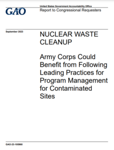 Nuclear Waste Cleanup: Army Corps Could Benefit from Following Leading Practices for Program Management for Contaminated Sites