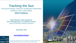 Tracking the Sun: Pricing and Design Trends for Distributed Photovoltaic Systems in the United States 2023 Edition