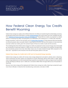 How Federal Clean Energy Tax Credits Benefit Wyoming