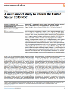 A Multi-Model Study to Inform the United States’ 2035 NDC