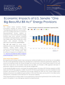 Economic Impacts of U.S. Senate “One Big Beautiful Bill Act” Energy Provisions