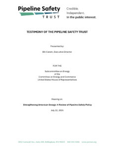 Testimony of the Pipeline Safety Trust
