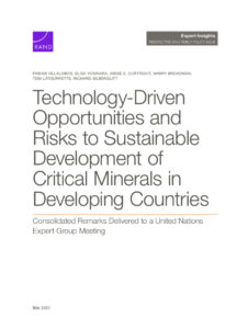 Technology-Driven Opportunities and Risks to Sustainable Development of Critical Minerals in Developing Countries
