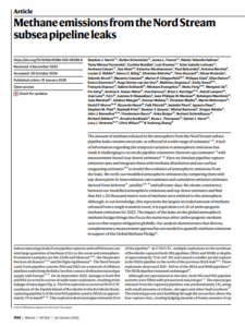 Methane Emissions from the Nord Stream Subsea Pipeline Leaks