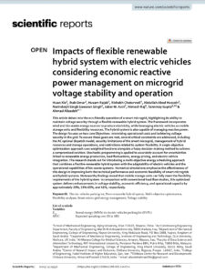 Impacts of Flexible Renewable Hybrid System With Electric Vehicles Considering Economic Reactive Power Management on Microgrid Voltage Stability and Operation