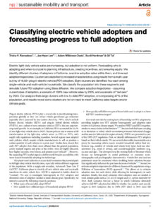 Classifying electric vehicle adopters and forecasting progress to full adoption