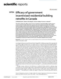 Efficacy of government incentivized residential building retrofits in Canada