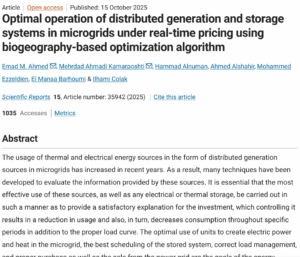 Optimal Operation of Distributed Generation and Storage Systems in Microgrids Under Real-Time Pricing Using Biogeography-Based Optimization Algorithm