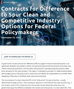 Contracts for Difference to Spur Clean and Competitive Industry: Options for Federal Policymakers