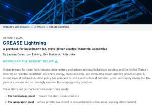 GREASE Lightning: A Playbook for Investment-Led, State-Driven Electro-Industrial Economies