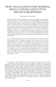 New Challenges for Federal Regulations: Executive Branch Responses