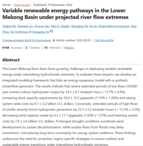 Variable Renewable Energy Pathways in the Lower Mekong Basin Under Projected River Flow Extremes