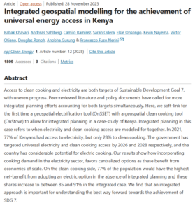 Integrated Geospatial Modelling for the Achievement of Universal Energy Access in Kenya