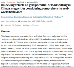Unlocking Vehicle-to-Grid Potential of Load Shifting in China’s Megacities Considering Comprehensive Real-World Behaviors